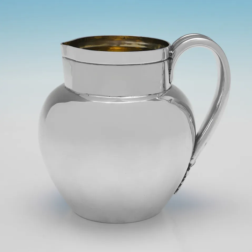Antique Sterling Silver Water Jug and Pair of Beakers - Aldwinckle & Slater, hallmarked in 1889 London - Victorian - Image 2