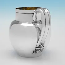 Antique Sterling Silver Water Jug and Pair of Beakers - Aldwinckle & Slater, hallmarked in 1889 London - Victorian - Thumbnail 3
