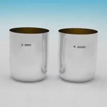 Antique Sterling Silver Water Jug and Pair of Beakers - Aldwinckle & Slater, hallmarked in 1889 London - Victorian - Thumbnail 5