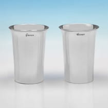 Antique Sterling Silver Pair of Beakers - J. E. Bingham, hallmarked in 1878 Sheffield - Victorian - Thumbnail 1