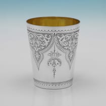 Antique Sterling Silver Beaker - Thomas Smily, hallmarked in 1876 London - Victorian - Thumbnail 1