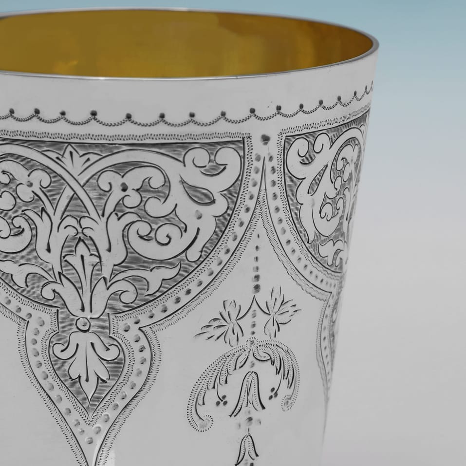Antique Sterling Silver Beaker - Thomas Smily, hallmarked in 1876 London - Victorian - Image 3