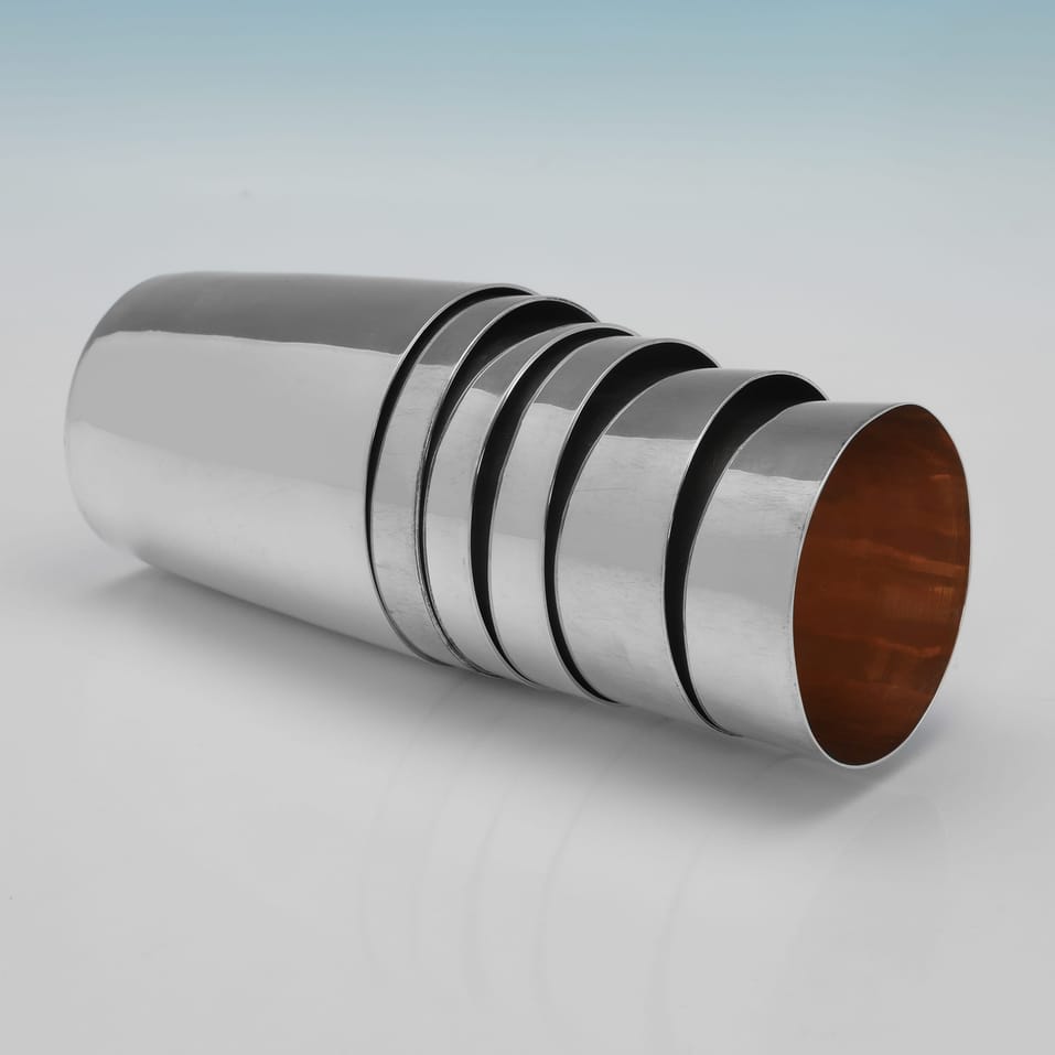 Antique Sterling Silver Set of 6 graduated Beakers - Emes & Barnard, hallmarked in 1815 - George III - Image 3