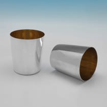 Antique Sterling Silver Set of 6 graduated Beakers - Emes & Barnard, hallmarked in 1815 - George III - Thumbnail 4