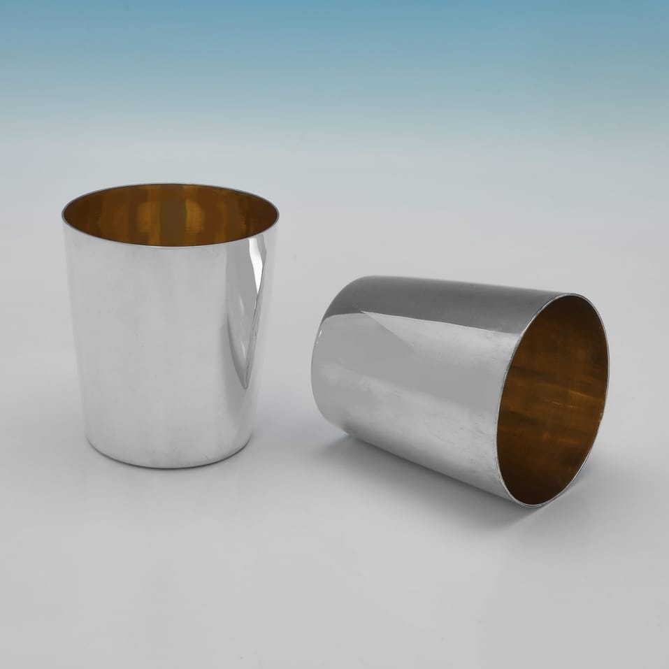 Antique Sterling Silver Set of 6 graduated Beakers - Emes & Barnard, hallmarked in 1815 - George III - Image 4