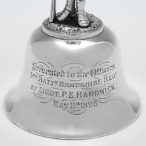 Antique Sterling Silver Military Interest bell - Emanuel Emanuel, hallmarked in 1892 London - Victorian - Thumbnail 4