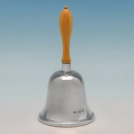 Antique Sterling Silver Bell - W. H. Haseler, hallmarked in 1909 London - Edwardian