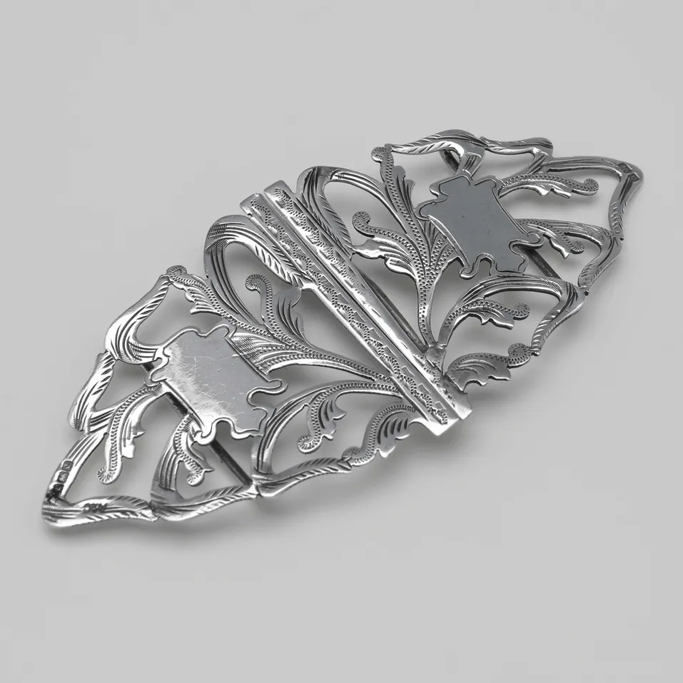 Antique Sterling Silver Belt Buckle - Able & Charnell, hallmarked in 1901 Birmingham - Edwardian