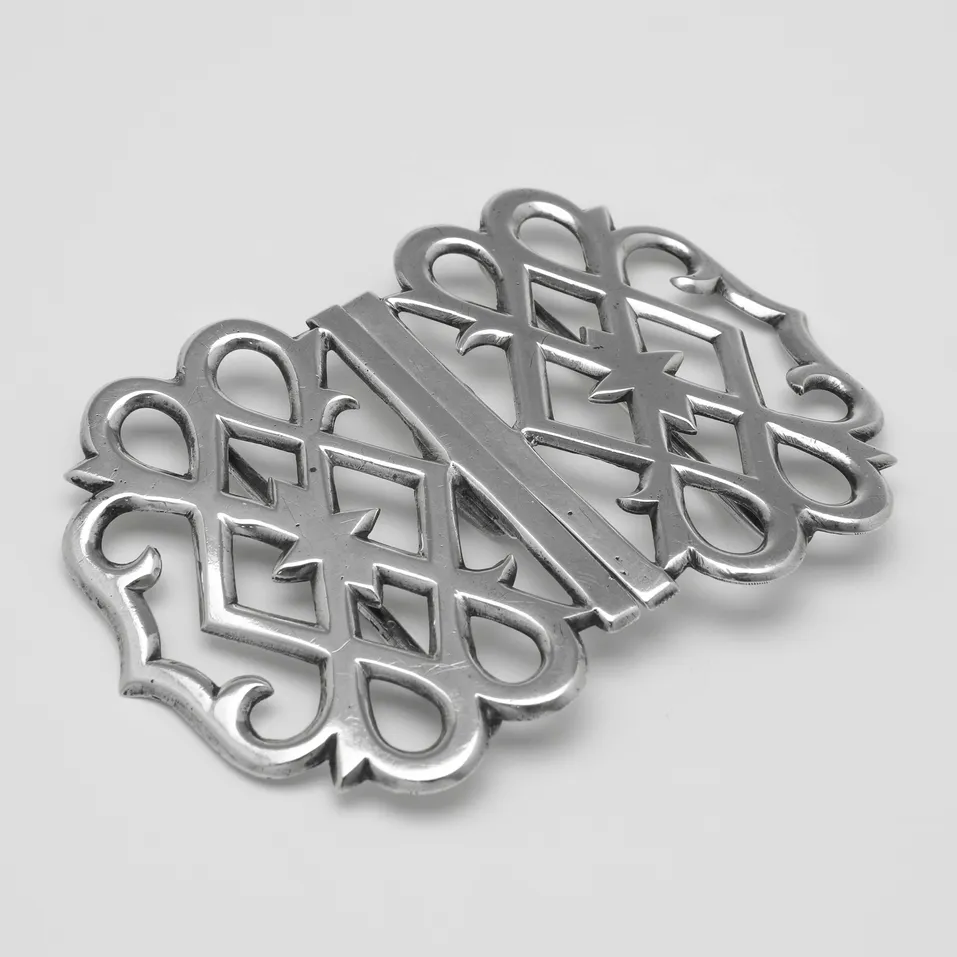 Antique Sterling Silver Belt Buckle - John Tiley, hallmarked in 1901 London - Edwardian