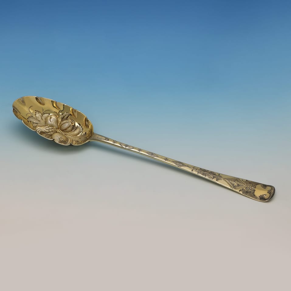 Antique Britannia Standard Silver Berry Spoon - hallmarked in 1710 London - Queen Anne - Image 2
