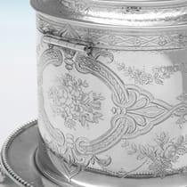 Antique Sterling Silver Biscuit Box - Edward Charles Brown, hallmarked in 1867 London - Victorian - Thumbnail 4