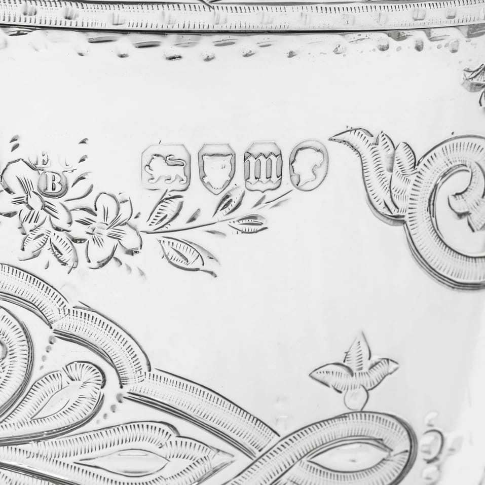 Antique Sterling Silver Biscuit Box - Edward Charles Brown, hallmarked in 1867 London - Victorian - Image 6