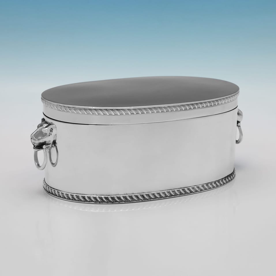 Antique Sterling Silver Biscuit Box - Horace Woodward & Co., hallmarked in 1912 London - George V