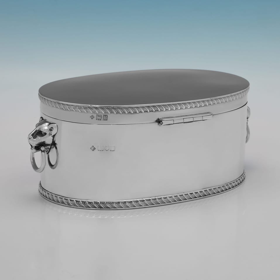 Antique Sterling Silver Biscuit Box - Horace Woodward & Co., hallmarked in 1912 London - George V - Image 4