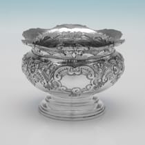 Antique Sterling Silver Bowl - John & William Deakin, hallmarked in 1900 Chester - Victorian - Thumbnail 1