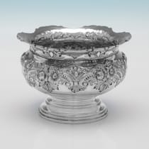 Antique Sterling Silver Bowl - John & William Deakin, hallmarked in 1900 Chester - Victorian - Thumbnail 2