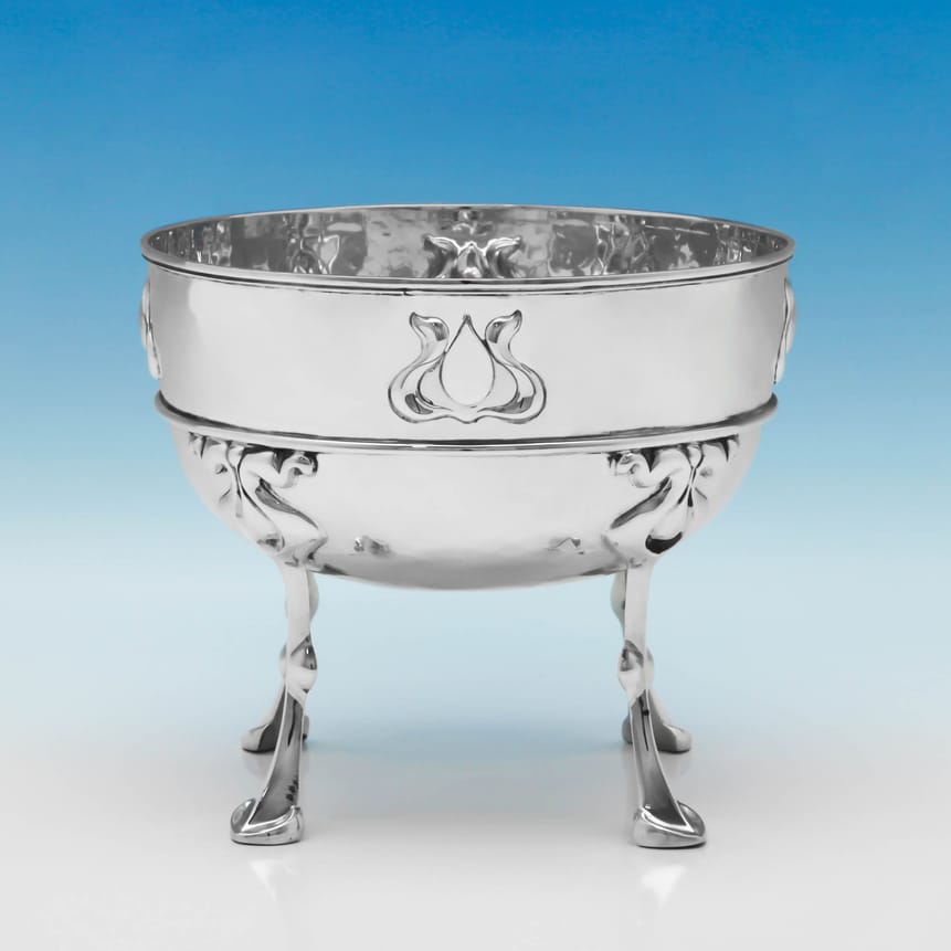 Antique Sterling Silver Bowl - William Hutton & Sons Hallmarked In 1906 London - Edwardian - Image 1