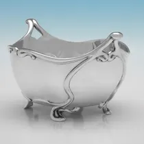 Antique Sterling Silver Bowl - Fenton Brothers Ltd., hallmarked in 1905 Sheffield - Edwardian - Thumbnail 2