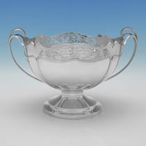 Sterling Silver Bowl - Walker & Hall, hallmarked in 1927 Sheffield - George V - Thumbnail 1