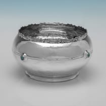 Antique Sterling Silver Bowl - A. E. Jones, hallmarked in 1907 Birmingham - Edwardian - Thumbnail 1