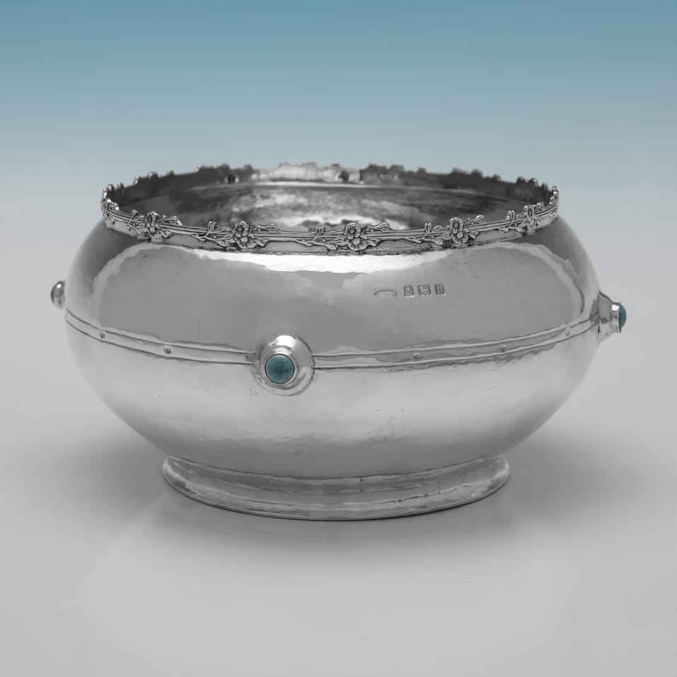 Antique Sterling Silver Bowl - A. E. Jones, hallmarked in 1907 Birmingham - Edwardian - Image 2