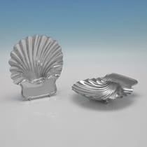 Antique Sterling Silver Pair of Butter Dishes - hallmarked in 1839 London - Victorian - Thumbnail 1