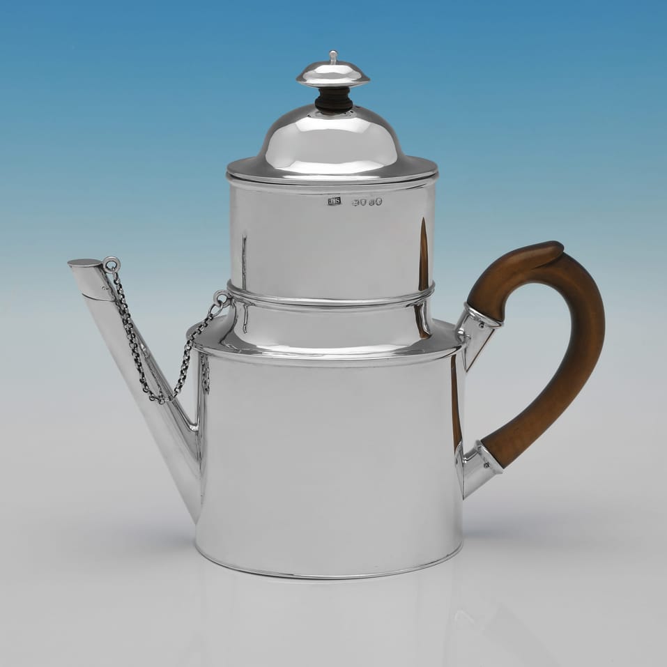 Antique Sterling Silver Cafetière - hallmarked in 1845 London - Victorian
