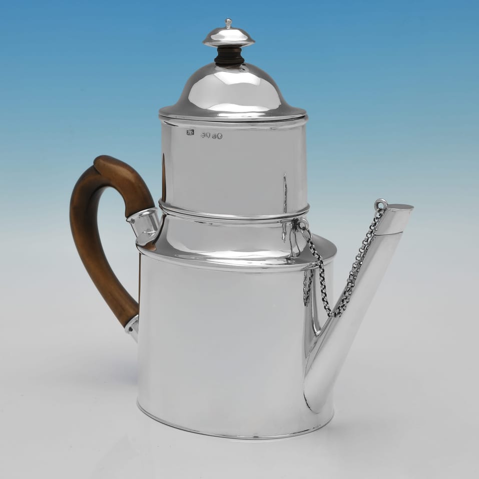 Antique Sterling Silver Cafetière - hallmarked in 1845 London - Victorian - Image 4