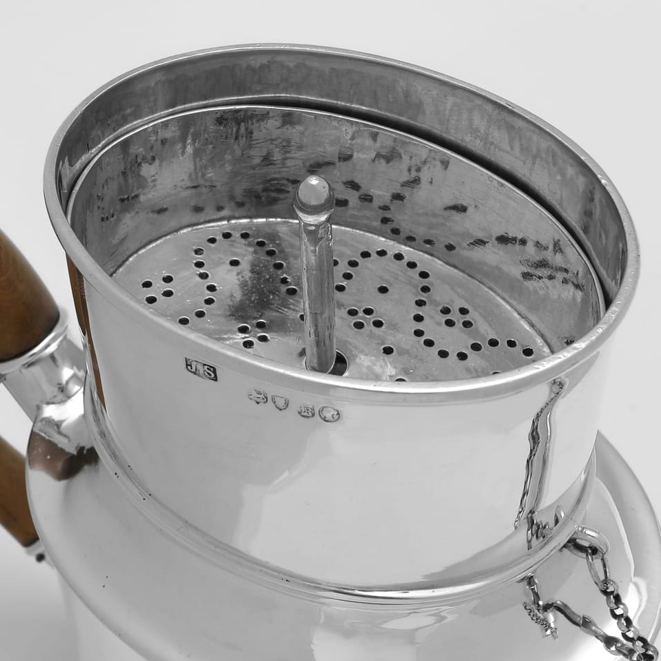 Antique Sterling Silver Cafetière - hallmarked in 1845 London - Victorian - Image 5