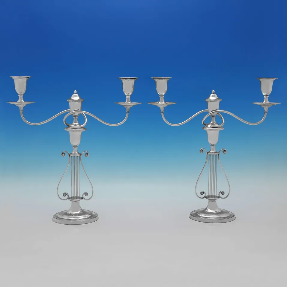Antique Silver Plate Candelabra - made circa 1880 London - Victorian