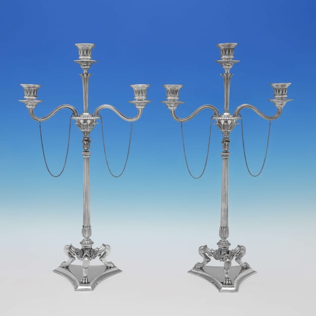 Candelabra in Antique Sterling Silver. I Franks presents our collection