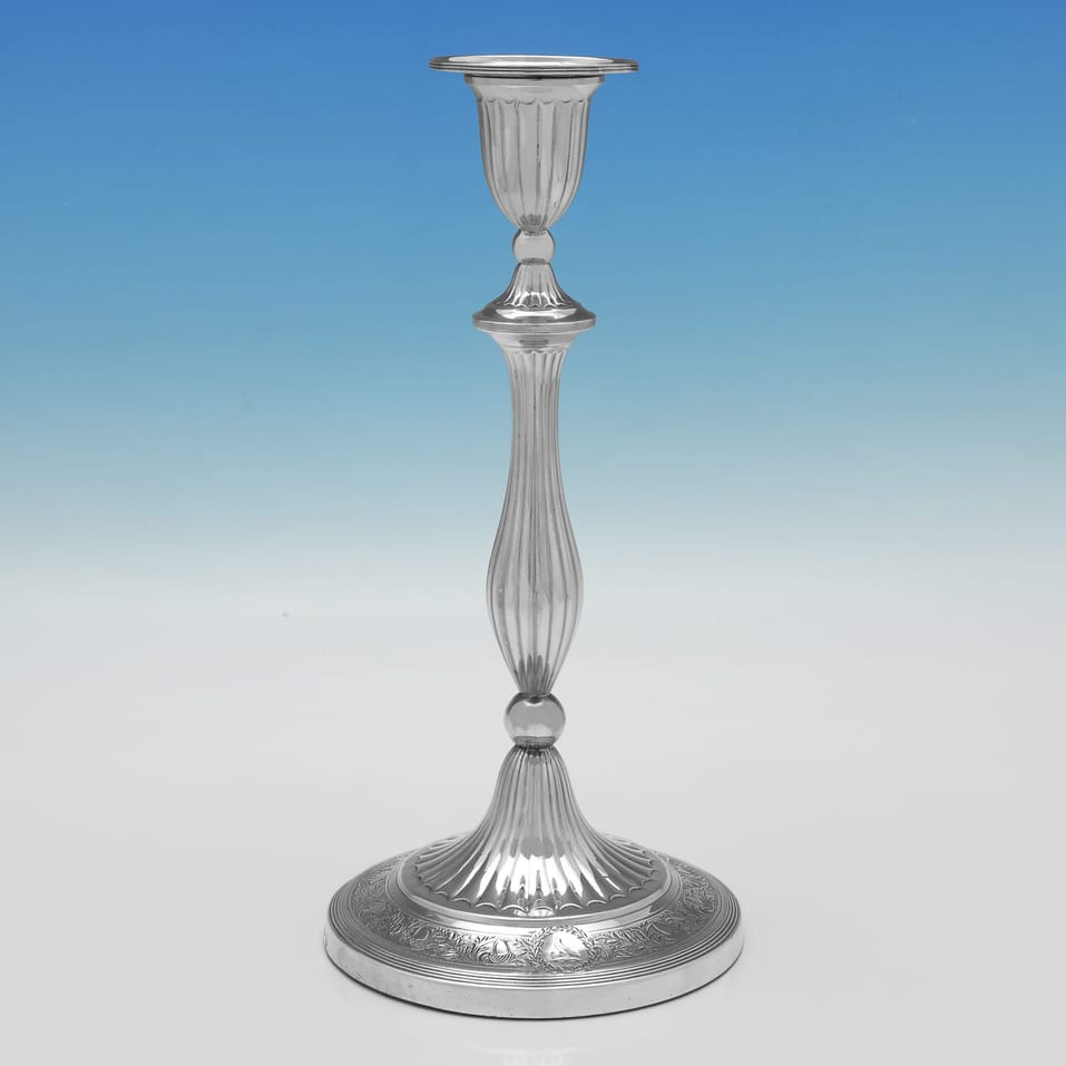 Antique Sterling Silver Pair of Candelabra - John Green & Co., hallmarked in 1794 Sheffield - George III - Image 4