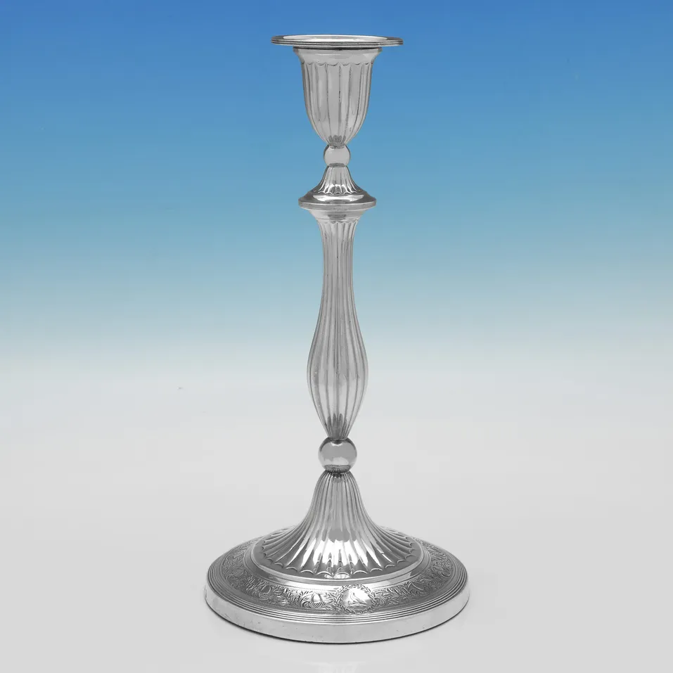 Antique Sterling Silver Pair of Candelabra - John Green & Co., hallmarked in 1794 Sheffield - George III - Image 4