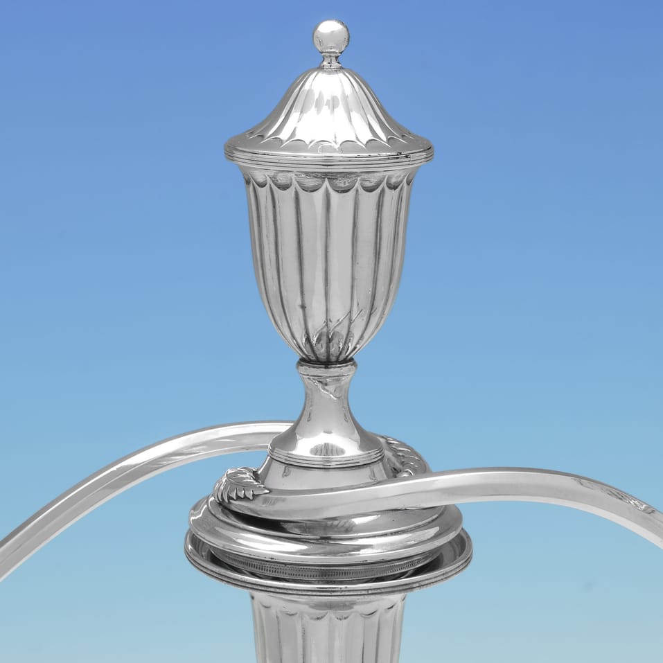 Antique Sterling Silver Pair of Candelabra - John Green & Co., hallmarked in 1794 Sheffield - George III - Image 7