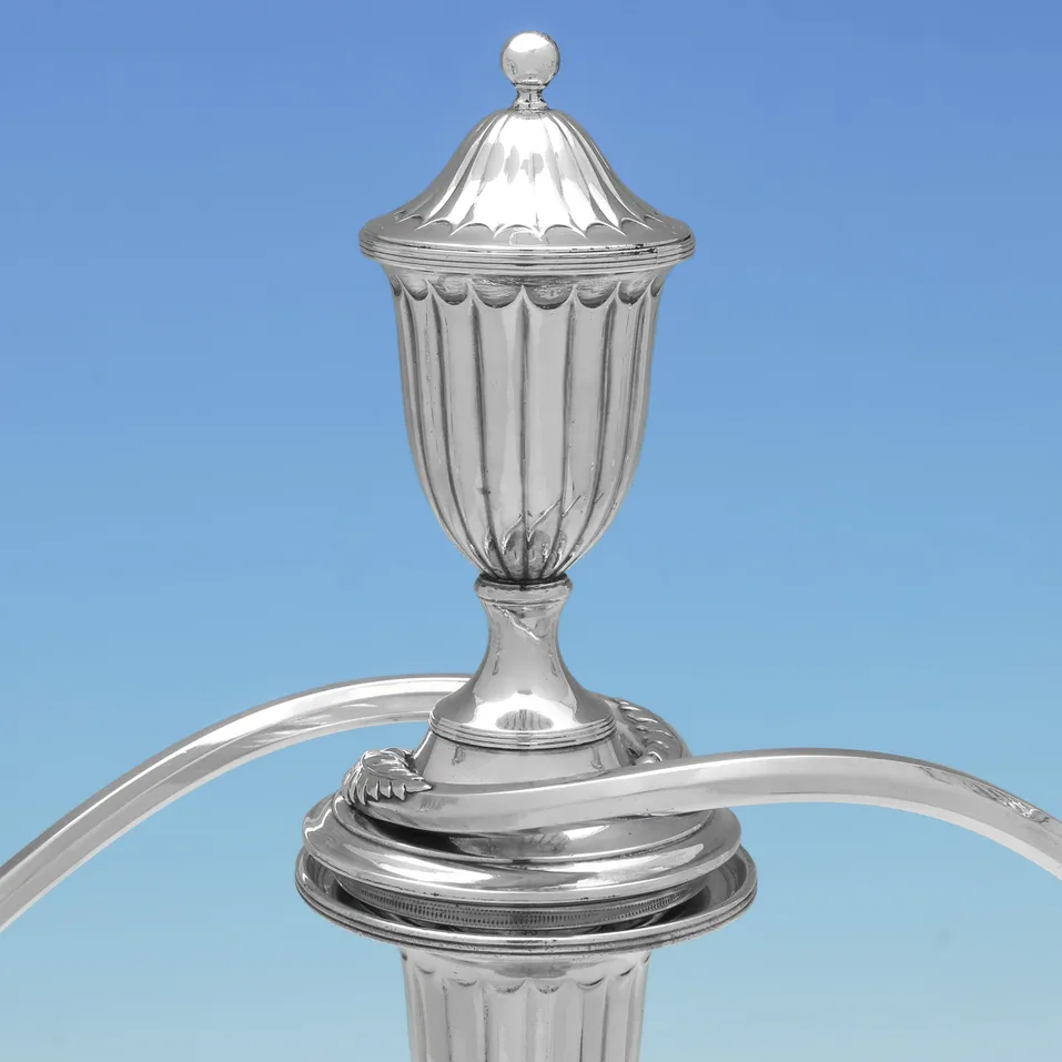 Antique Sterling Silver Pair of Candelabra - John Green & Co., hallmarked in 1794 Sheffield - George III - Image 7