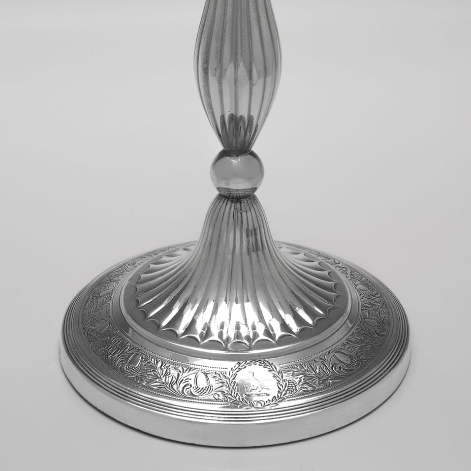 Antique Sterling Silver Pair of Candelabra - John Green & Co., hallmarked in 1794 Sheffield - George III - Image 9