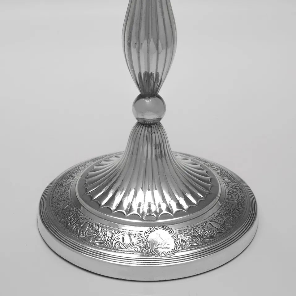 Antique Sterling Silver Pair of Candelabra - John Green & Co., hallmarked in 1794 Sheffield - George III - Image 9