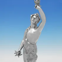 Antique Sterling Silver Pair of figural Candelabra - Barnards & Edward & John Barnard, hallmarked in 1859 London - Victorian - Thumbnail 7