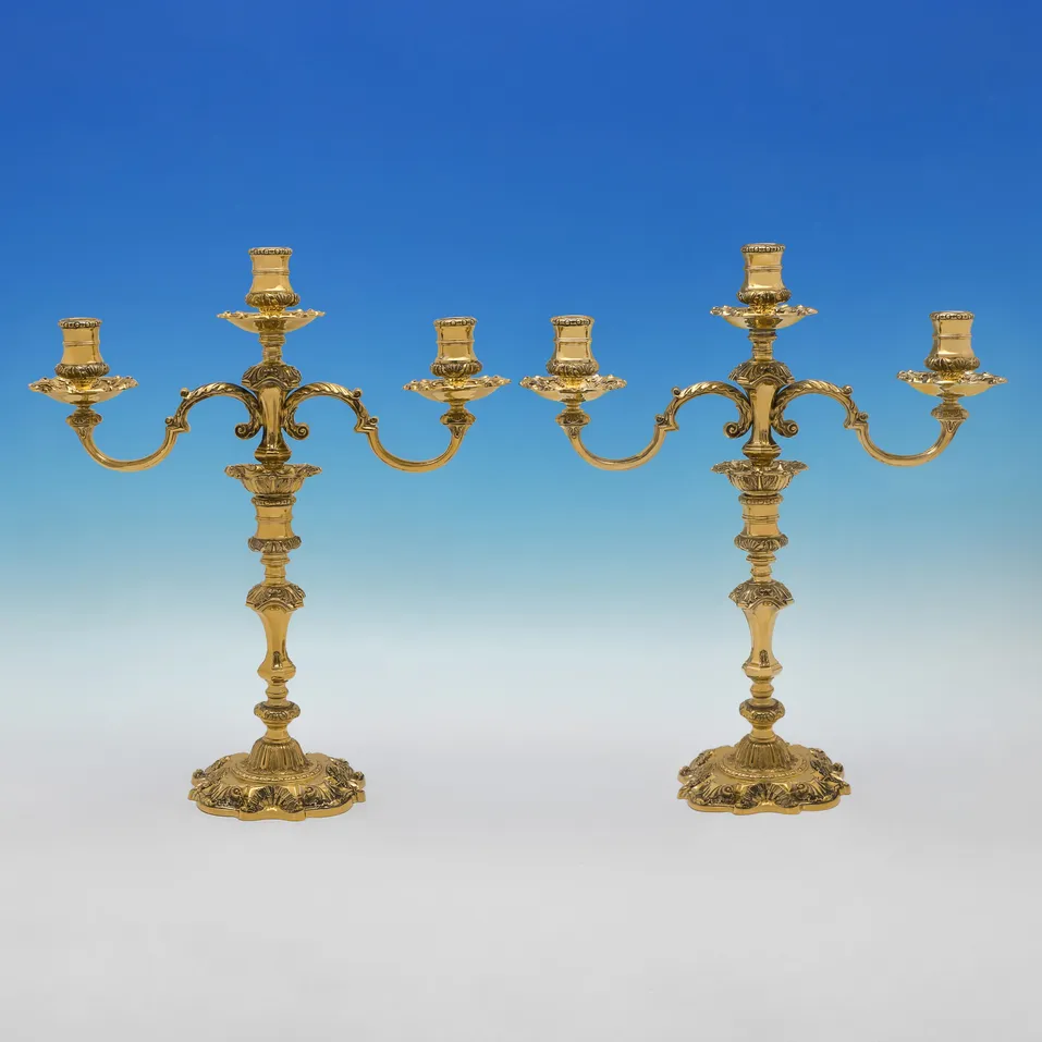 Sterling Silver Candelabra - Carrington & Co., hallmarked in 1965 London - Elizabeth II