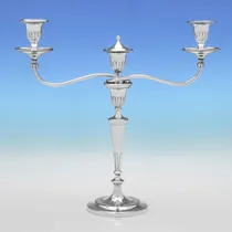 Antique Sterling Silver Pair of Candelabra - hallmarked in 1799 Sheffield - George III - Thumbnail 2