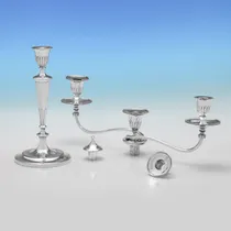 Antique Sterling Silver Pair of Candelabra - hallmarked in 1799 Sheffield - George III - Thumbnail 3