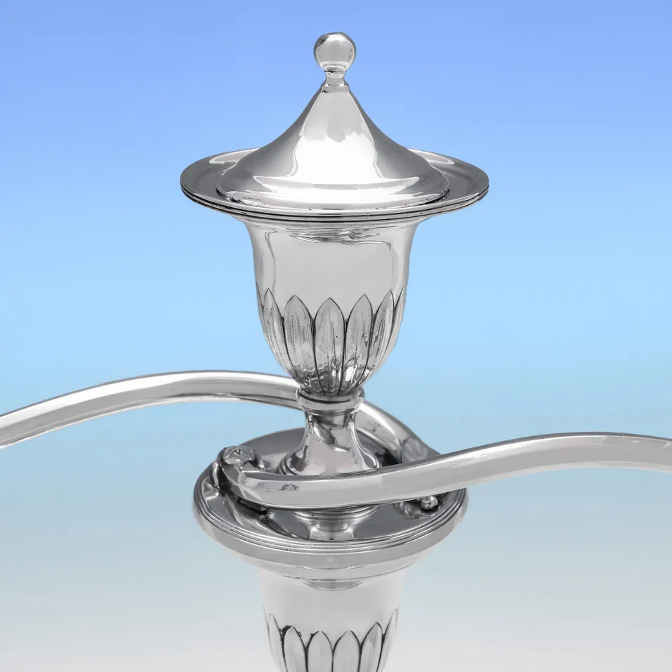 Antique Sterling Silver Pair of Candelabra - hallmarked in 1799 Sheffield - George III - Image 4
