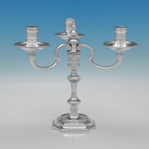 Sterling Silver Pair of Candelabra - J. B. Chatterley & Sons Ltd., hallmarked in 1973 Birmingham - Elizabeth II - Thumbnail 3