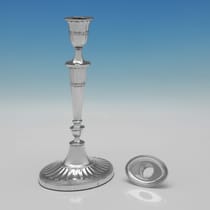 Antique Sterling Silver Candlesticks - Sharman D. Neill Ltd., hallmarked in 1908 Sheffield - Edwardian - Thumbnail 3