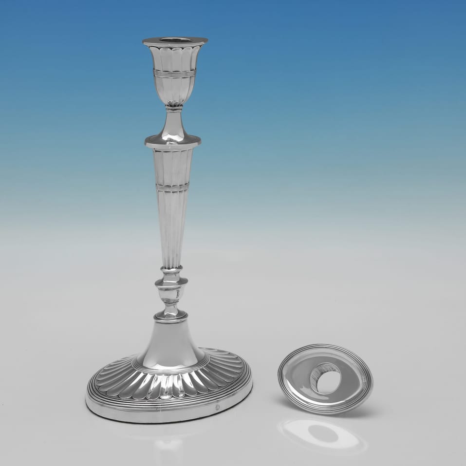 Antique Sterling Silver Candlesticks - Sharman D. Neill Ltd., hallmarked in 1908 Sheffield - Edwardian - Image 3