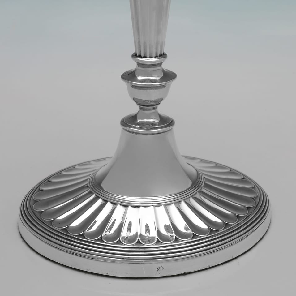 Antique Sterling Silver Candlesticks - Sharman D. Neill Ltd., hallmarked in 1908 Sheffield - Edwardian - Image 5