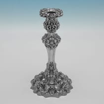 Antique Sterling Silver Pair of Candlesticks - S. C. Younge & Co., hallmarked in 1821 Sheffield - George IV - Thumbnail 2