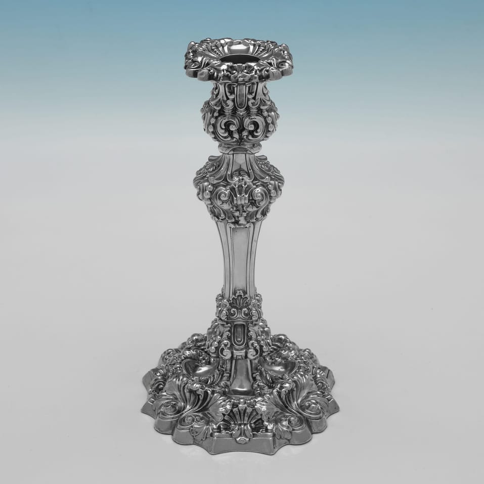 Antique Sterling Silver Pair of Candlesticks - S. C. Younge & Co., hallmarked in 1821 Sheffield - George IV - Image 2