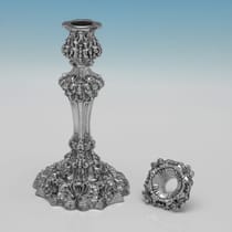 Antique Sterling Silver Pair of Candlesticks - S. C. Younge & Co., hallmarked in 1821 Sheffield - George IV - Thumbnail 3