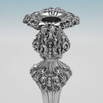 Antique Sterling Silver Pair of Candlesticks - S. C. Younge & Co., hallmarked in 1821 Sheffield - George IV - Thumbnail 4